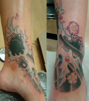 Looking for unique Japanese tattoos Tattoos?  Flowers Rocks and Waves