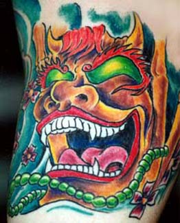 Tattoo Galleries: Devil Mask Tattoo Design