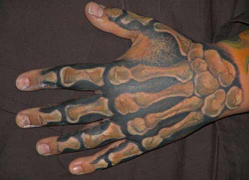Tattoo Galleries: skeletal hand Tattoo Design