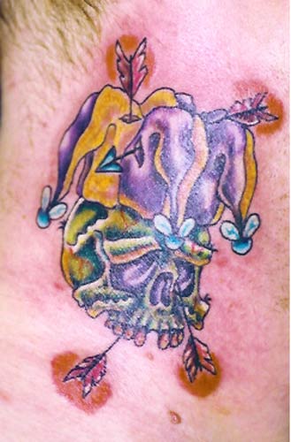 Tattoo Galleries: Jester Skull Tattoo Design