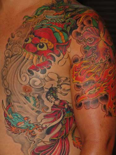 Tattoo Galleries: japanese scene Tattoo Design
