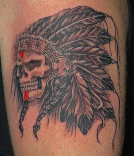 Tattoo Galleries: skeleton chief Tattoo Design