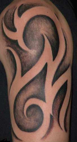 Tattoo Galleries: negative tribal half Tattoo Design