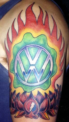 Tattoo Galleries: Flaming VW Tattoo Design