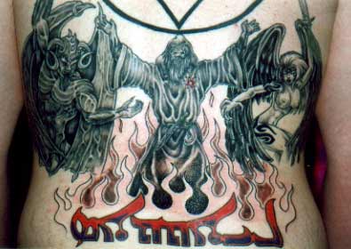 Tattoo Galleries: Wizard with Demons Tattoo Design