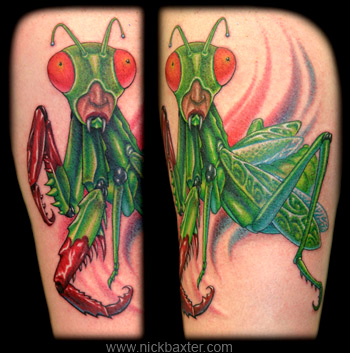 Tattoo Galleries: Humanoid Killer Mantis Tattoo Design