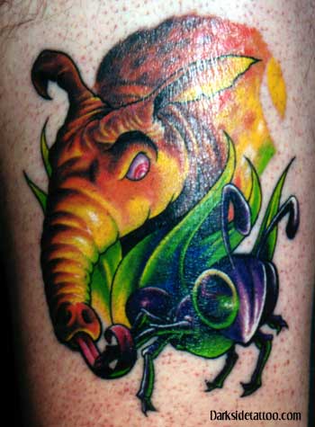 Tattoo Galleries: anteater & ant Tattoo Design