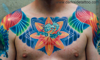 Tattoo Galleries: Dove, sun, and energy rays Tattoo Design