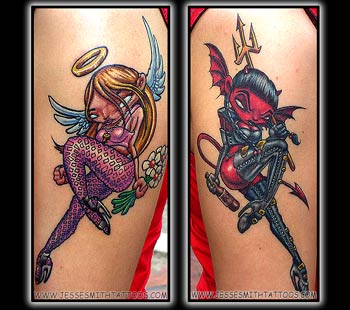 Looking for unique Favorite tattoos Tattoos? Devil and Angel Chicks