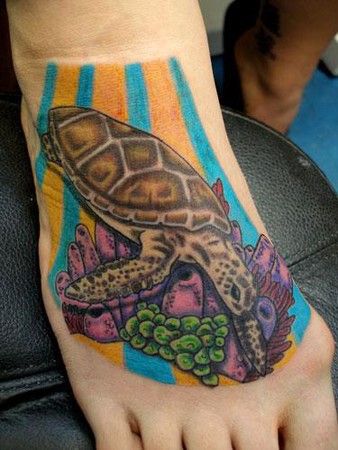 Kenny Dick - Sea Turtle foot Tattoo