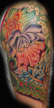 Mike Pace - freehand flower sleeve