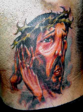 Looking for unique Tom Strom Tattoos?  jesus neck tattoo