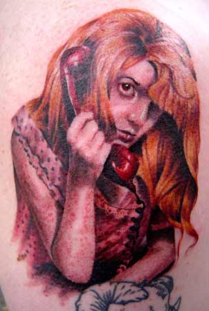 Looking for unique Tom Strom Tattoos?  scream queen pin up  tattoo