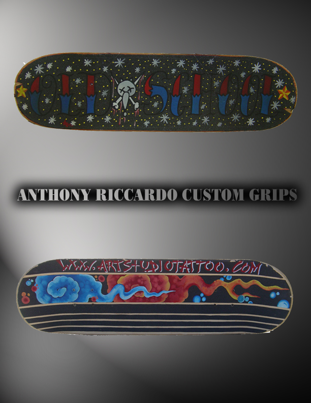 Looking for unique Skate-Boards Art Galleries?  ANTHONY RICCARDO CUSTOM GRIPS FOR SALE