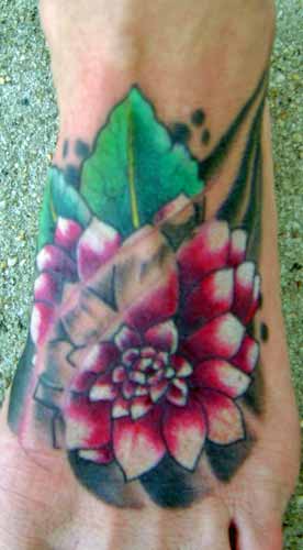 Looking for unique Color tattoos Tattoos?  Foot Flower