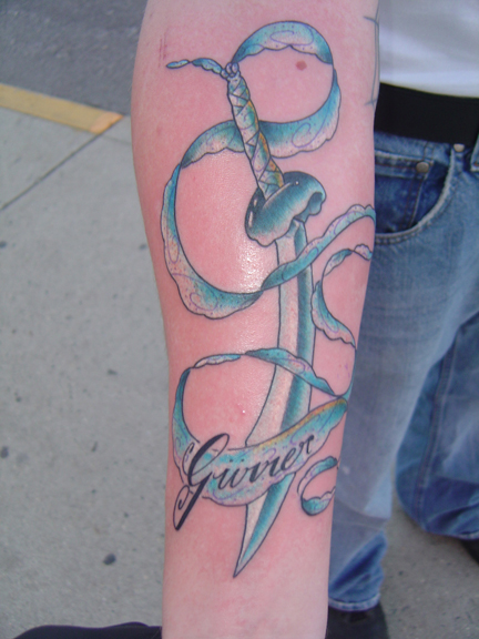 Looking for unique Color tattoos Tattoos?  sabre with gunnar banner