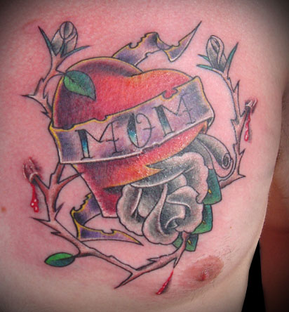 Looking for unique Lettering tattoos Tattoos Mom Heart with Roses