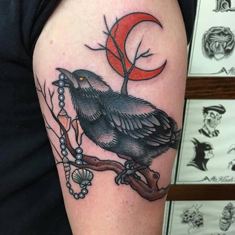 Traditional Crow Tattoo by Adam Lauricella : Tattoos
