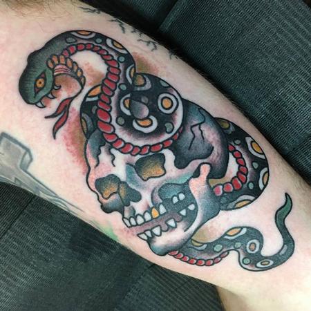 Skull - Skull and Snake Tattoo