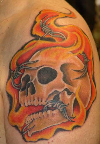 Looking for unique Fire tattoos Tattoos? fiery skull