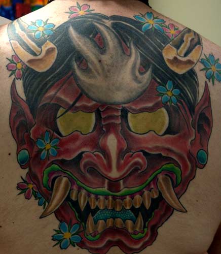 Anthony Lawton Tattoos japanese mask