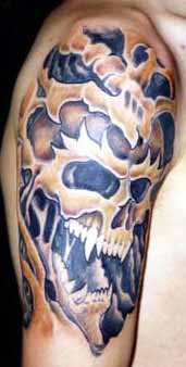 Anthony Lawton Tattoo Galleries: Skull upper arm design