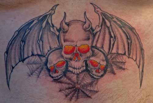 Anthony Lawton Tattoo Galleries: skulls and bony wings design