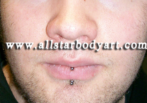 Looking for unique Body Piercing? Vertical labret and labret