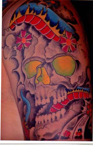 Anthony Lawton Tattoo Galleries: skull and snake design