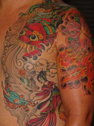 Anthony Lawton Tattoo Galleries: japanese scene design