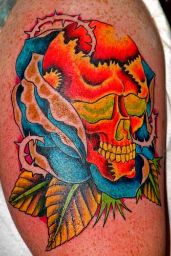 Anthony Lawton Tattoo Galleries: the red skull design