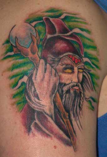 Anthony Lawton Tattoo Galleries: the wizard design