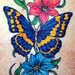 Anthony Lawton Tattoo Galleries: Butterfly with Flowers design