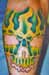 Anthony Lawton Tattoo Galleries: fiery skull design