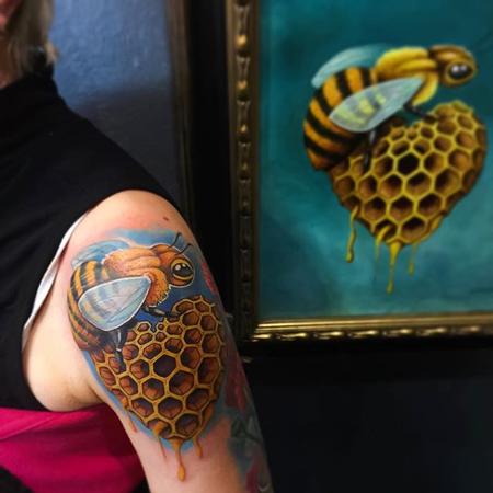 tattoos/ - Bee and Honeycomb - 112162