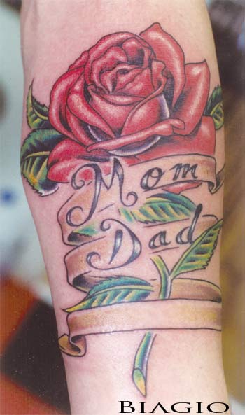 Looking for unique Biagio Pagliarulo Tattoos Mom and Dad Rose Tattoo