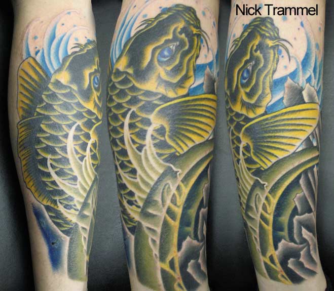 koi fish tattoo black