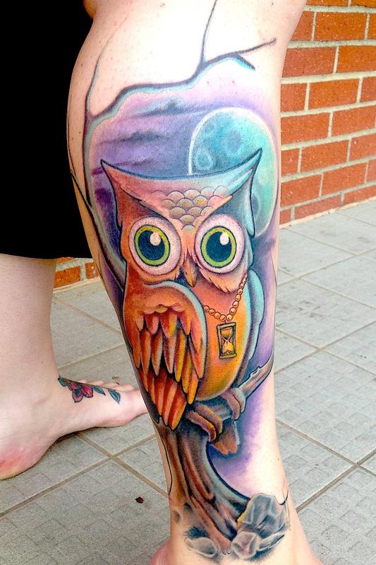Color Owl by Capone : Tattoos