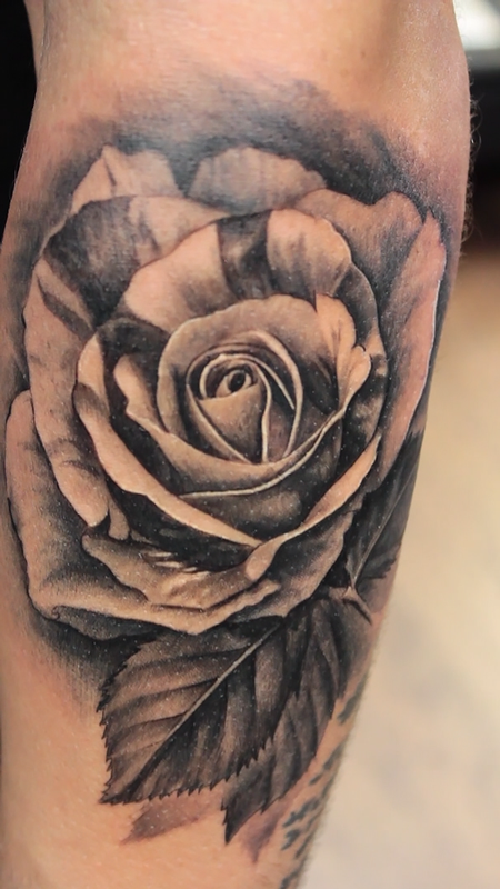 Cap1 Tattoos : Tattoos : Flower : Black And Gray Striped Rose