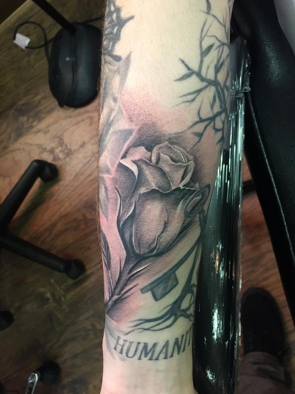 Small Black and Grey Rose Tattoos by Capone : Tattoos