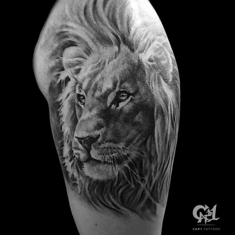 Cap1 Tattoos : Tattoos : Nature Animal Lion : Realistic Lion Tattoo