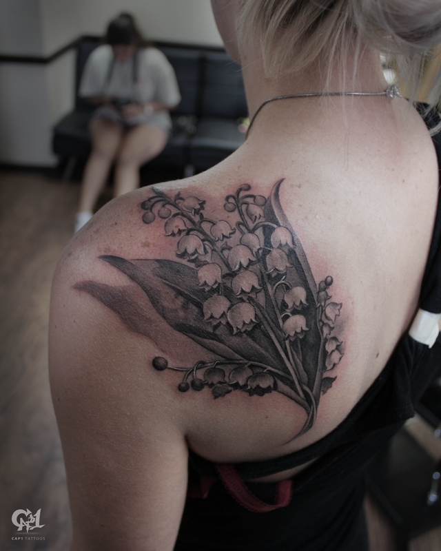 Cap1 Tattoos : Tattoos : Nature : Lily of the Valley Flower Tattoo