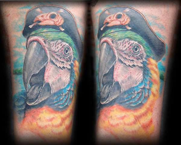 parrot tattoo. Carlos Lopez - Parrot Pirate