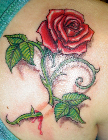 rose tattoo shoulder