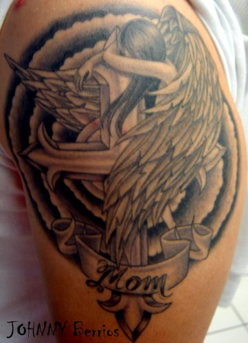 evil angel tattoos. Evil Tattoos. Angel on Cross