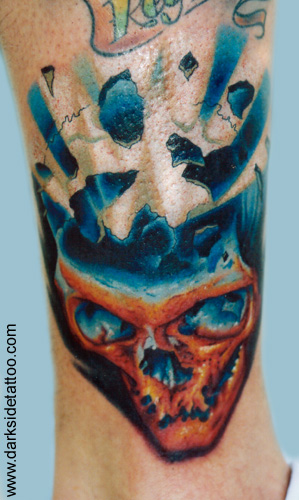 Looking for unique New School tattoos Tattoos exploding skull