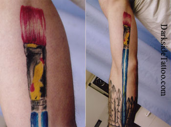 paint brush tattoo