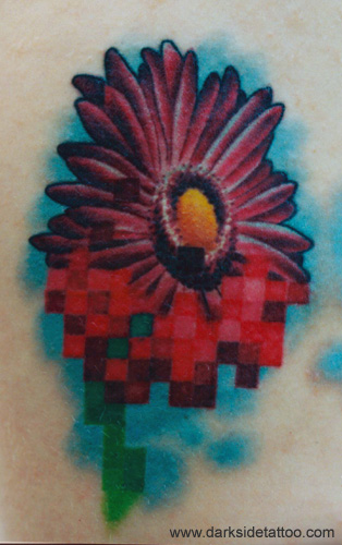 Tattoo Galleries: pixel flower 2 Tattoo Design