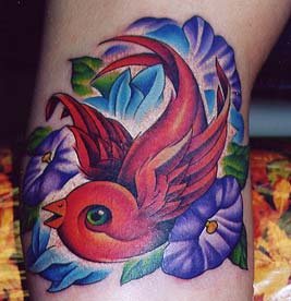 Tattoo Galleries Red Bird Tattoo Design