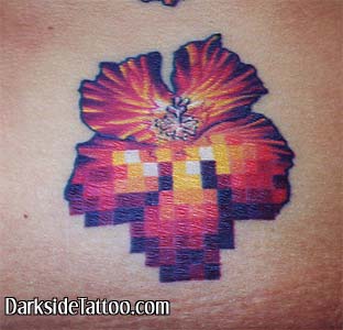 Tattoo Galleries: Pixel Flower (detail) Tattoo Design